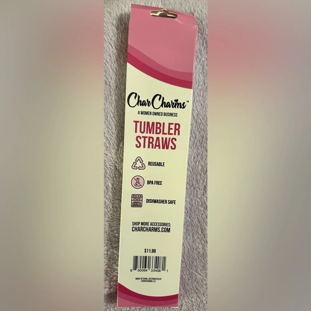 6 Pink Tumbler Straws for 30 oz Tumblers